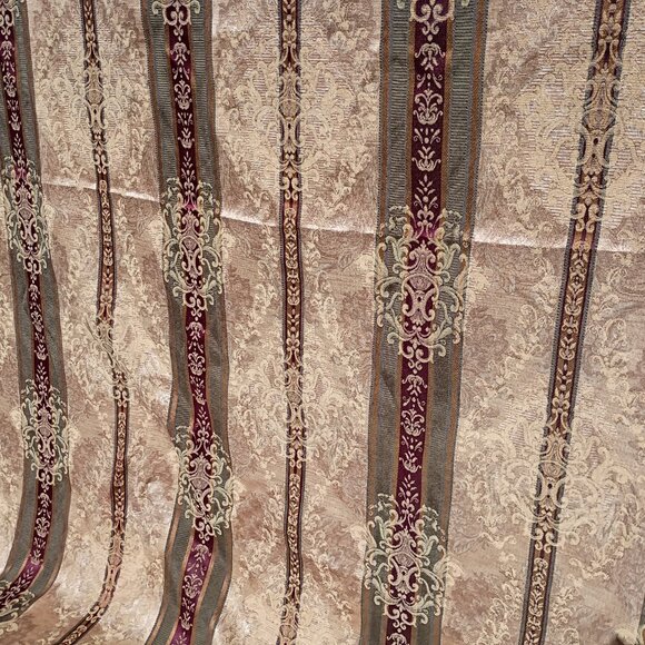 CROSCILL Shower Curtain Dover Manor Gold Green Maroon Formal Jacquard 68 x 73 - Picture 8 of 10